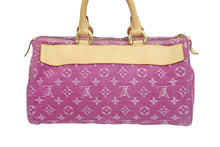 Load image into Gallery viewer, LOUIS VUITTON ルイヴィトン ハンドバッグ M95214 デニム ネオスピーディ パープル ブラウン ゴールド金具 美品 中古 56884