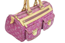 Load image into Gallery viewer, LOUIS VUITTON ルイヴィトン ハンドバッグ M95214 デニム ネオスピーディ パープル ブラウン ゴールド金具 美品 中古 56884