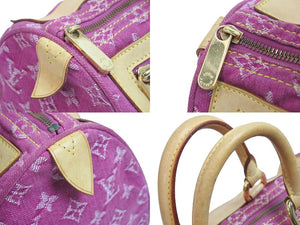 LOUIS VUITTON ルイヴィトン ハンドバッグ M95214 デニム ネオスピーディ パープル ブラウン ゴールド金具 美品 中古 56884
