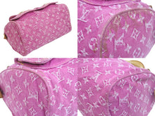 Load image into Gallery viewer, LOUIS VUITTON ルイヴィトン ハンドバッグ M95214 デニム ネオスピーディ パープル ブラウン ゴールド金具 美品 中古 56884