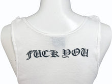Load image into Gallery viewer, 極美品 CHROME HEARTS クロムハーツ タンクトップ サイズM ホワイト CHクロス FUCK YOU ホースシュー ロサンゼルス限定 中古 4b005690