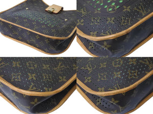 LOUIS VUITTON ルイヴィトン ショルダーバッグ M95173 ベルフォ ミュゼット ブラウン グリーン ゴールド金具 美品 中古 56909