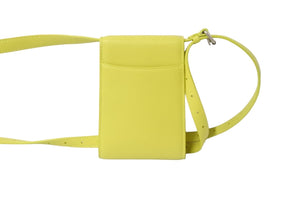 BALENCIAGA バレンシアガ ゴースト フォンホルダー ショルダーバッグ 618868 イエロー シルバー金具 レザー 美品 中古 56931