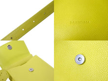Load image into Gallery viewer, BALENCIAGA バレンシアガ ゴースト フォンホルダー ショルダーバッグ 618868 イエロー シルバー金具 レザー 美品 中古 56931