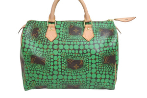 極美品 LOUIS VUITTON ルイヴィトン × 草間彌生 パンプキンドット スピーディ30 ハンドバッグ ヴェール M40694 中古 56938