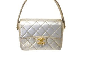 CHANEL シャネル ハンドバッグ ココマーク ミニマトラッセ 3番台 1995年 ラムスキン ゴールド レディース 良品 中古 56947