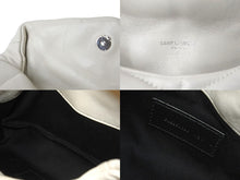 画像をギャラリービューアに読み込む, YVES SAINT LAURENT イヴサンローラン ふっくらポーチバッグ GUE650880・1120 クラッチバッグ ホワイト 良品 中古 56949 