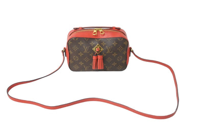 LOUIS VUITTON ルイヴィトン ショルダーバッグ M43557 サントンジュ フリージア ブラウン レッド ゴールド金具 美品 中古 56954