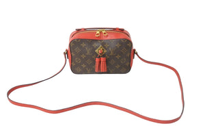 LOUIS VUITTON ルイヴィトン ショルダーバッグ M43557 サントンジュ フリージア ブラウン レッド ゴールド金具 美品 中古 56954