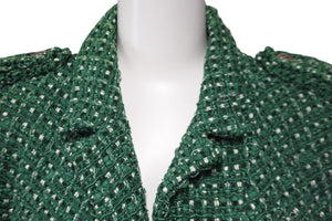 CHANEL シャネル ジャケット ツイードジャケット マーチンゲール ベルト グリーン サイズ38 06C P27772V16008 美品 中古 56992