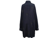 Load image into Gallery viewer, CHROME HEARTS クロムハーツ セメタリ― クロス パッチ 長袖シャツ ネイビー クロスボタン トップス サイズS 美品 中古 57072