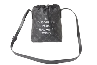 LOUIS VUITTON ルイヴィトン ショルダーバッグ フラグメントナノバッグ モノグラムエクリプス M43418 シルバー金具 美品 中古 57082