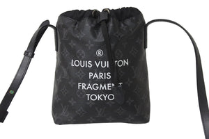 LOUIS VUITTON ルイヴィトン ショルダーバッグ フラグメントナノバッグ モノグラムエクリプス M43418 シルバー金具 美品 中古 57082