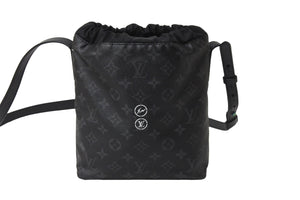 LOUIS VUITTON ルイヴィトン ショルダーバッグ フラグメントナノバッグ モノグラムエクリプス M43418 シルバー金具 美品 中古 57082