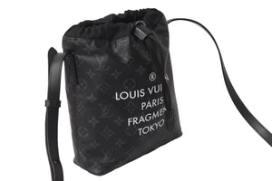 LOUIS VUITTON ルイヴィトン ショルダーバッグ フラグメントナノバッグ モノグラムエクリプス M43418 シルバー金具 美品 中古 57082
