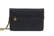 Load image into Gallery viewer, CHANEL シャネル ココマーク チェーンウォレット 4番台 長財布 キャビアスキン ブラック ゴールド金具 美品 中古 57114