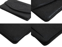 Load image into Gallery viewer, CHANEL シャネル ココマーク チェーンウォレット 4番台 長財布 キャビアスキン ブラック ゴールド金具 美品 中古 57114