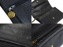 Load image into Gallery viewer, CHANEL シャネル ココマーク チェーンウォレット 4番台 長財布 キャビアスキン ブラック ゴールド金具 美品 中古 57114