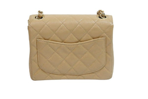 極美品 CHANEL シャネル ミニマトラッセ ベージュ キャビアスキン 8番台 ラムスキン ショルダーバッグ 中古 57133