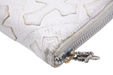 Load image into Gallery viewer, CHROME HEARTS クロムハーツ 長財布 REC-F セメタリークロスパッチ レザー シルバー925 ホワイト シルバー金具 良品 中古 57153