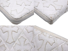 Load image into Gallery viewer, CHROME HEARTS クロムハーツ 長財布 REC-F セメタリークロスパッチ レザー シルバー925 ホワイト シルバー金具 良品 中古 57153