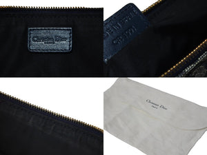 Christian Dior クリスチャンディオール ハンドバッグ トロッター サドル ポーチ ネイビー 総柄 美品 中古 57170
