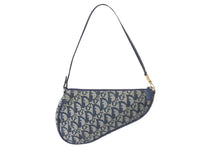 Load image into Gallery viewer, Christian Dior クリスチャンディオール ハンドバッグ トロッター サドル ポーチ ネイビー 総柄 美品 中古 57170