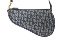 Load image into Gallery viewer, Christian Dior クリスチャンディオール ハンドバッグ トロッター サドル ポーチ ネイビー 総柄 美品 中古 57170