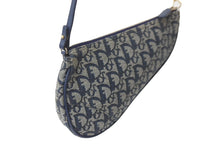 Load image into Gallery viewer, Christian Dior クリスチャンディオール ハンドバッグ トロッター サドル ポーチ ネイビー 総柄 美品 中古 57170