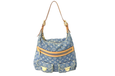 LOUIS VUITTON ルイヴィトン ハンドバッグ バギーGM モノグラムデニム M95048 ブルー ゴールド金具 美品 中古 57175