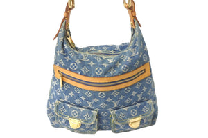 LOUIS VUITTON ルイヴィトン ハンドバッグ バギーGM モノグラムデニム M95048 ブルー ゴールド金具 美品 中古 57175