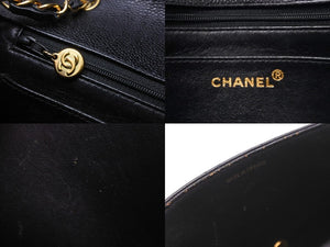 CHANEL シャネル チェーンショルダーバッグ ダイアナ 25 マトラッセ キャビアスキン 3番台 1995年 ブラック ゴールド 美品 中古 57184