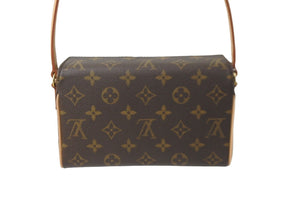 新品同様 LOUIS VUITTON ルイヴィトン ハンドバッグ M51900 レシタル 廃番 モノグラム ブラウン ゴールドレシタル金具 中古 57200