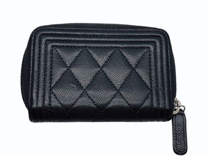CHANEL シャネル BOY CHANEL ボーイシャネル コインケース 小銭入れ A80602 30番台 ココマーク キャビアスキン ブラック 美品 中古 4b005721
