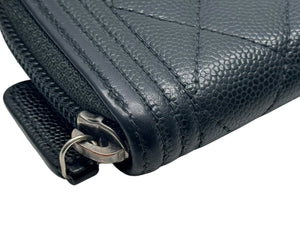 CHANEL シャネル BOY CHANEL ボーイシャネル コインケース 小銭入れ A80602 30番台 ココマーク キャビアスキン ブラック 美品 中古 4b005721