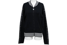 Load image into Gallery viewer, CHANEL シャネル ブルゾン ロゴテープニットジャケット 04P スポーツライン コットン サイズ38 P22870V01521 美品 中古 57213