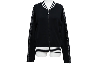 CHANEL シャネル ブルゾン ロゴテープニットジャケット 04P スポーツライン コットン サイズ38 P22870V01521 美品 中古 57213