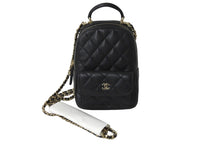 Load image into Gallery viewer, 新品未使用 CHANEL シャネル リュック ミニリュック チェーン ココマーク ブラック キャビアスキン シルバー金具 中古 57214