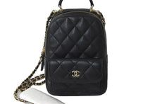 Load image into Gallery viewer, 新品未使用 CHANEL シャネル リュック ミニリュック チェーン ココマーク ブラック キャビアスキン シルバー金具 中古 57214