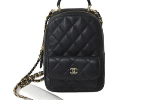 新品未使用 CHANEL シャネル リュック ミニリュック チェーン ココマーク ブラック キャビアスキン シルバー金具 中古 57214