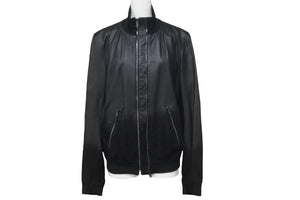 YVES SAINT LAURENT イヴサンローラン 2WAY ジップレザージャケット ブラック 羊革 46 212276 Y5SCA 美品 中古 57247 
