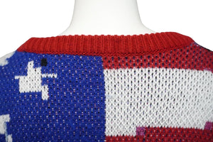 Supreme シュプリーム 21SS デジタルフラッグセーター マルチカラー アメリカニットトップス ロゴ サイズL 美品 中古 57252 