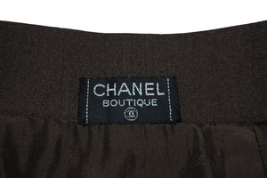 CHANEL シャネル スカート タイトスカ―ト ヴィンテージ ココマーク ブラウン ココボタン 美品 中古 57264
