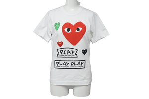 未使用 プレイコムデギャルソン PLAY COMME des GARCONS Tシャツ AZ-T279 ホワイト Ｓ タグ付き 中古 57274