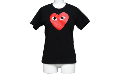 極美品 プレイコムデギャルソン PLAY COMME des GARCONS Tシャツ AZ-T111 ブラック S タグ付き 中古 57279