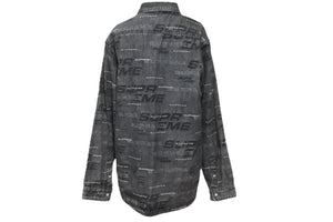 シュプリーム SUPREME DIMESIONS Logo DENIM SHIRT ディメンション デニムシャツ 2019AW 総柄ロゴ M 美品 中古 57283 