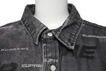 画像をギャラリービューアに読み込む, シュプリーム SUPREME DIMESIONS Logo DENIM SHIRT ディメンション デニムシャツ 2019AW 総柄ロゴ M 美品 中古 57283 