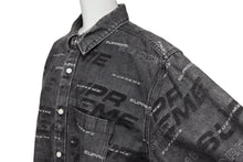 画像をギャラリービューアに読み込む, シュプリーム SUPREME DIMESIONS Logo DENIM SHIRT ディメンション デニムシャツ 2019AW 総柄ロゴ M 美品 中古 57283 