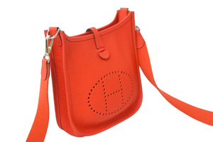 HERMES エルメス ショルダーバッグ エブリンTPM ルージュカザック トリヨンクレマンス X刻 美品 中古 57286