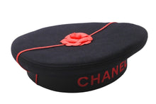 Load image into Gallery viewer, CHANEL シャネル 激レア ベレー帽 花リボン付き ヴィンテージ サイズ57 ブラック 8512003327084 美品 中古 57314